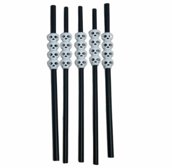 Straws with skulls