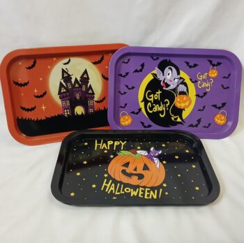 Halloween themed metal trays
