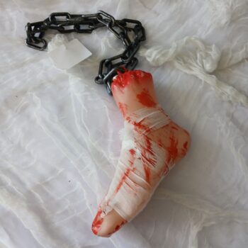 Bandaged bloody foot prop