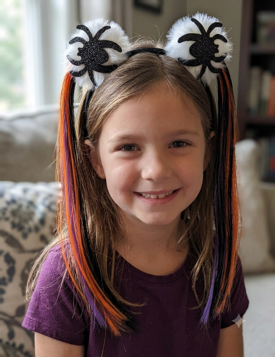 Halloween headband with pigtails