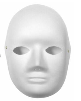 Plain white face mask